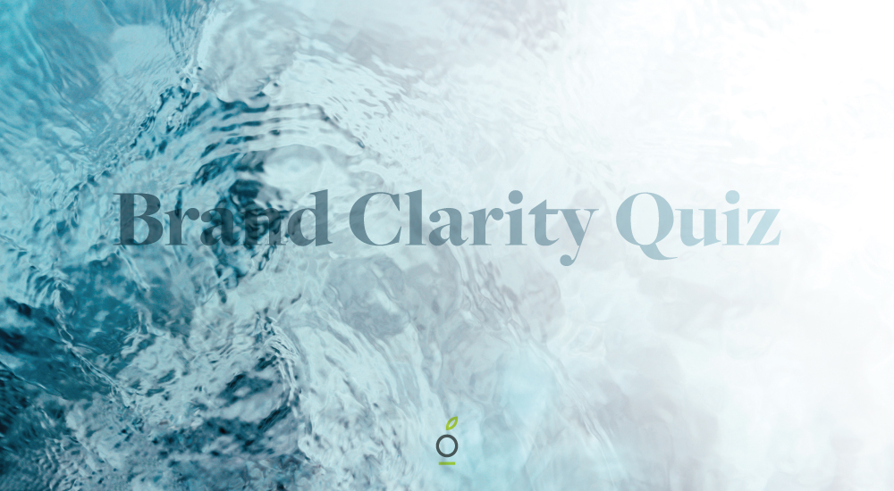 clear blue water, Brand Clarity Quiz written over it
