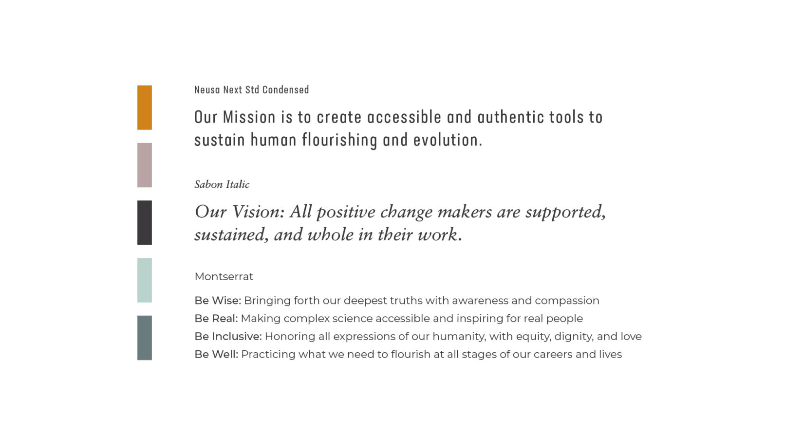 Wholeness At Work Brand Typography