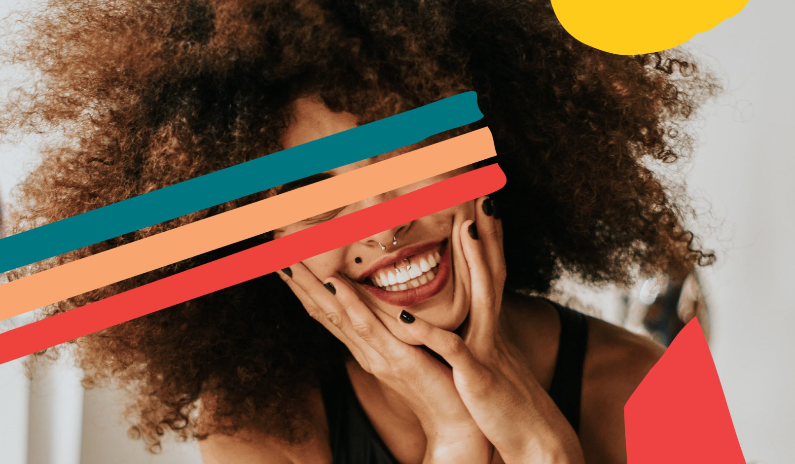 Marketing Company Branding: beauty shot of woman with graphics