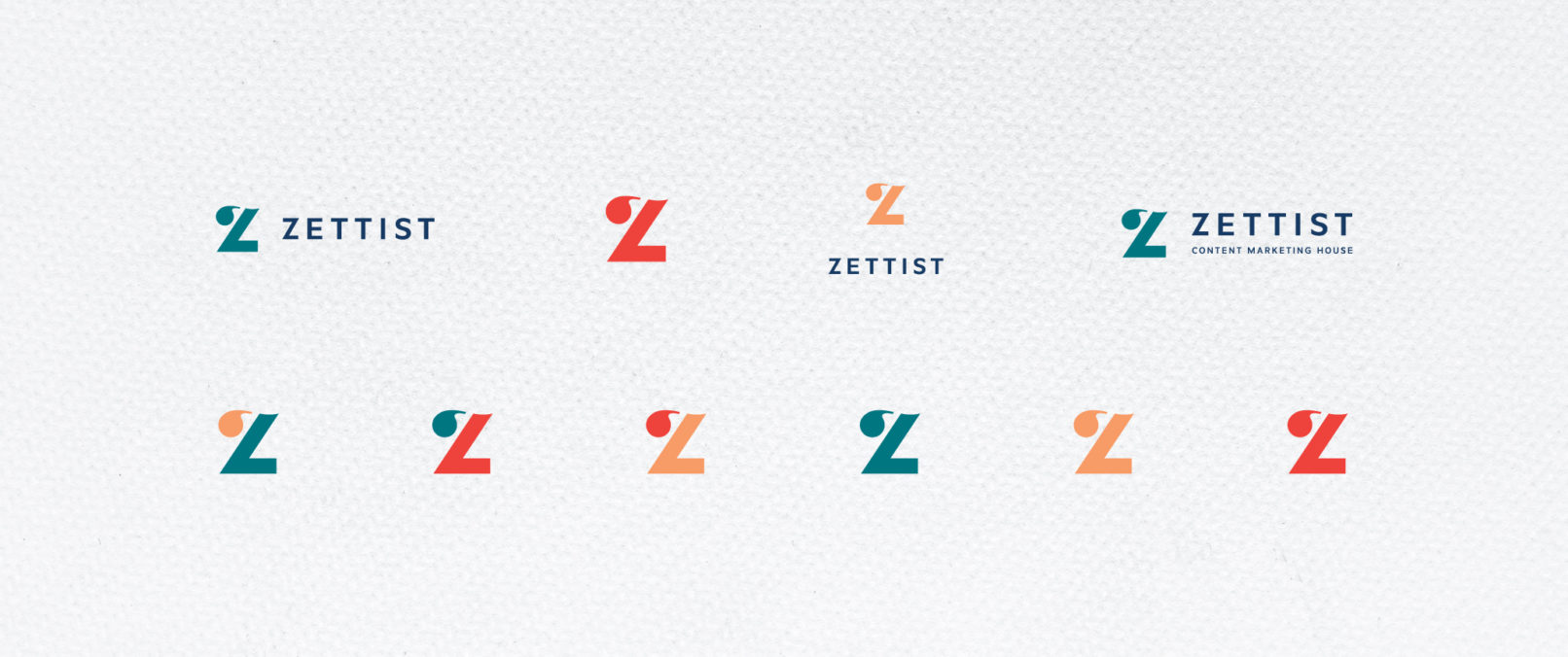 Marketing Company Branding: Zettist logo variations system