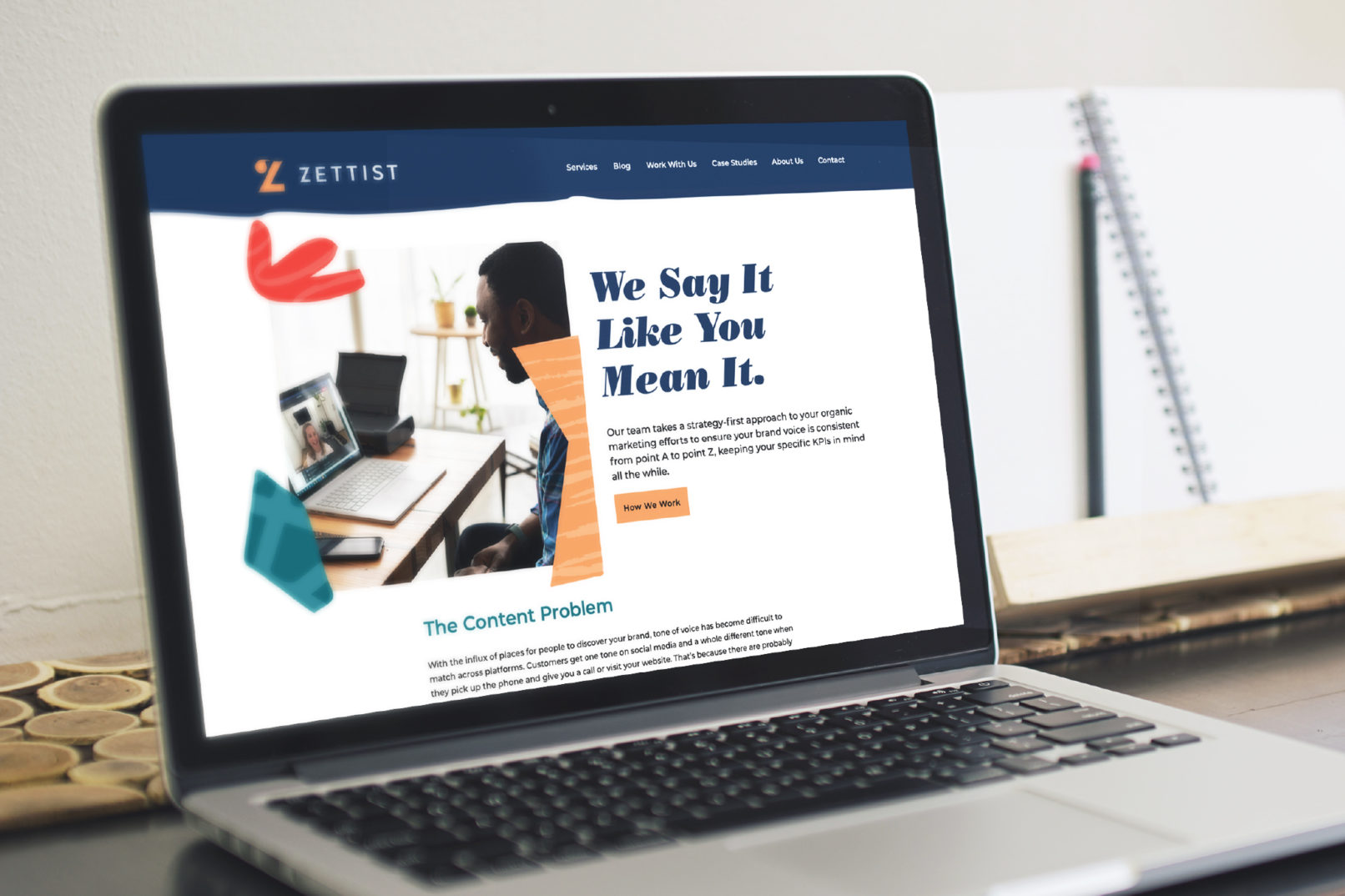 Marketing Company Branding: Zettist website mockup