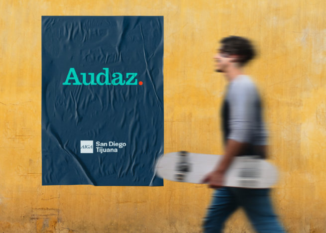poster saying Audaz with logo