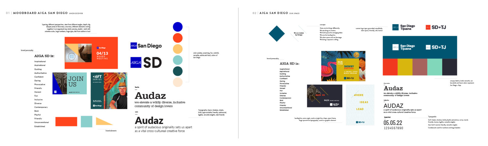 2 moodboards side by side