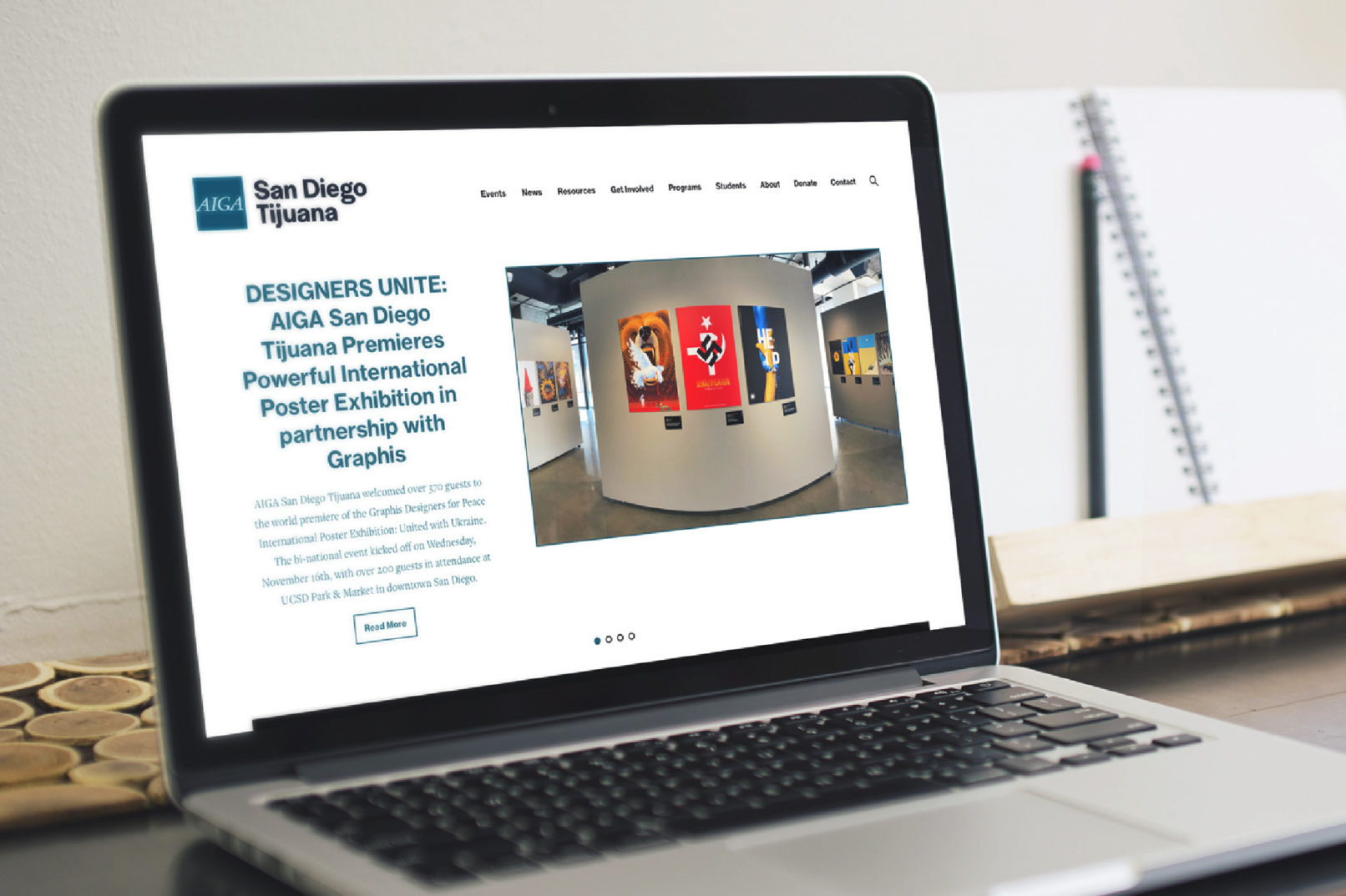 website shown on laptop screen