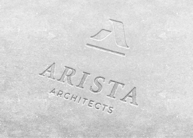 Arista Brand Identity Logo edged in stone
