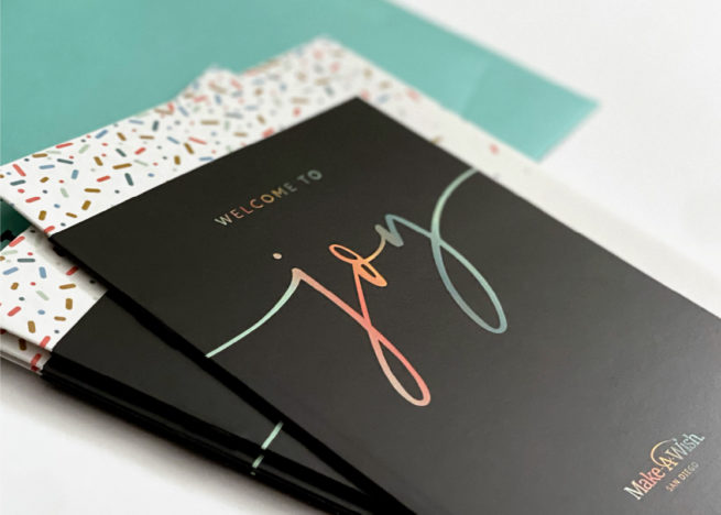 Event Branding Make-A-Wish Wine Wishes Gala Invite Close-up