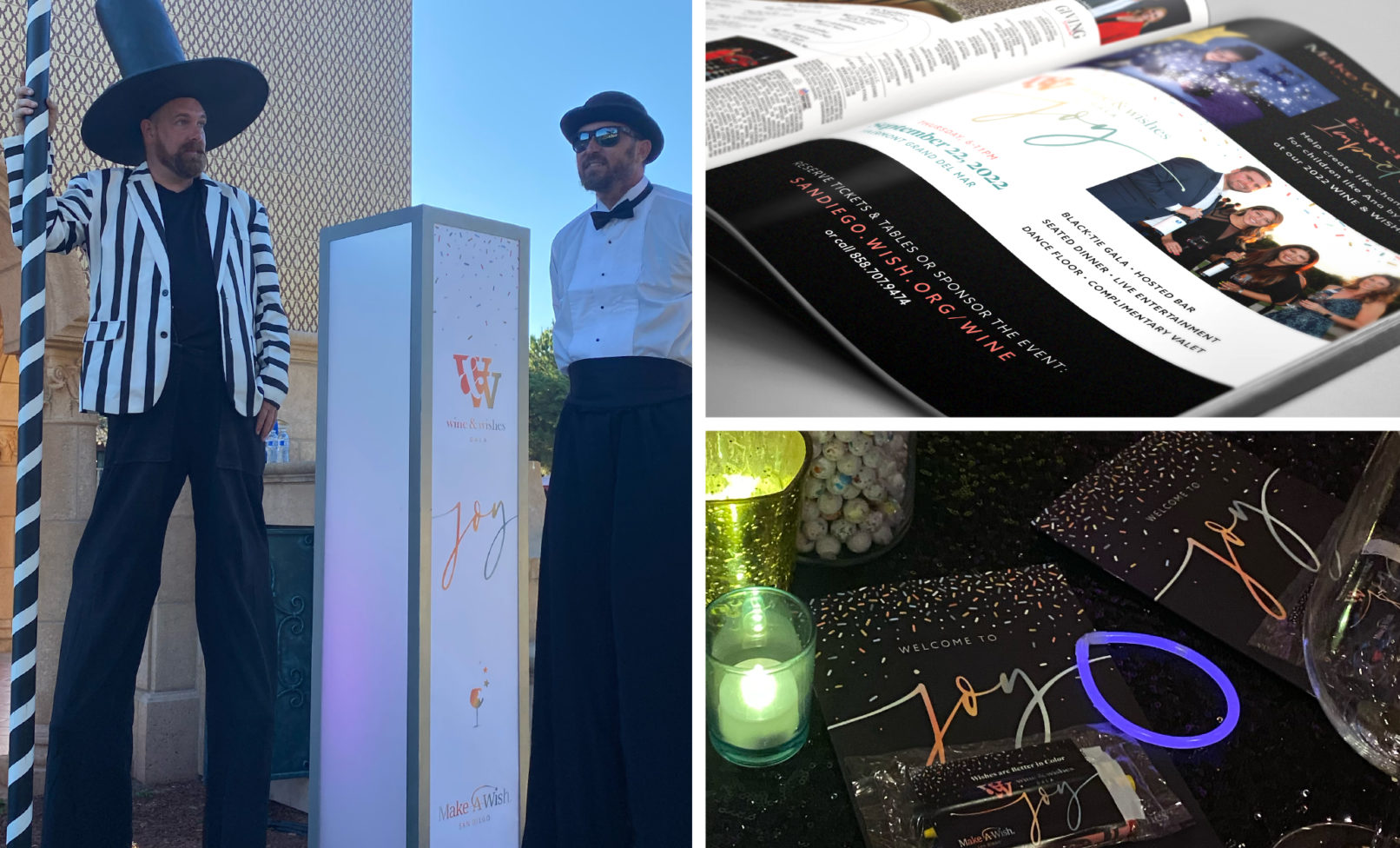 Event Branding Make-A-Wish Wine & Wishes Gala: Various brand Applications
