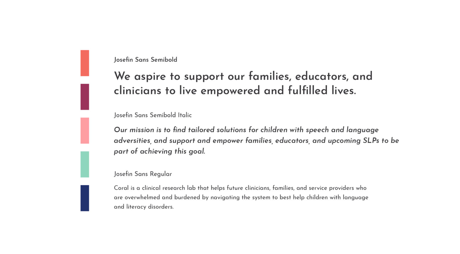 Research Lab Branding San Diego: CORAL brand typography