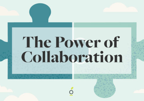 2 puzzle pieces coming together, header: The Power Of Collaboration